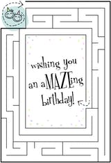 An Amazing Birthday, a playful happy birthday card with a maze for kids